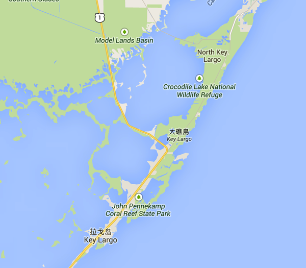 Map of Key Largo