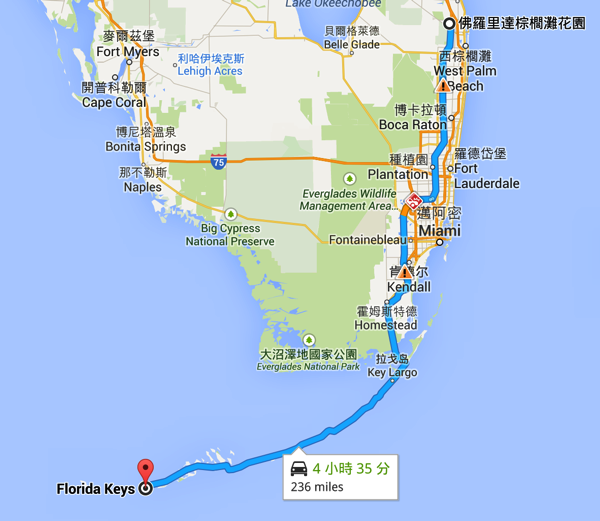 Route to Key West